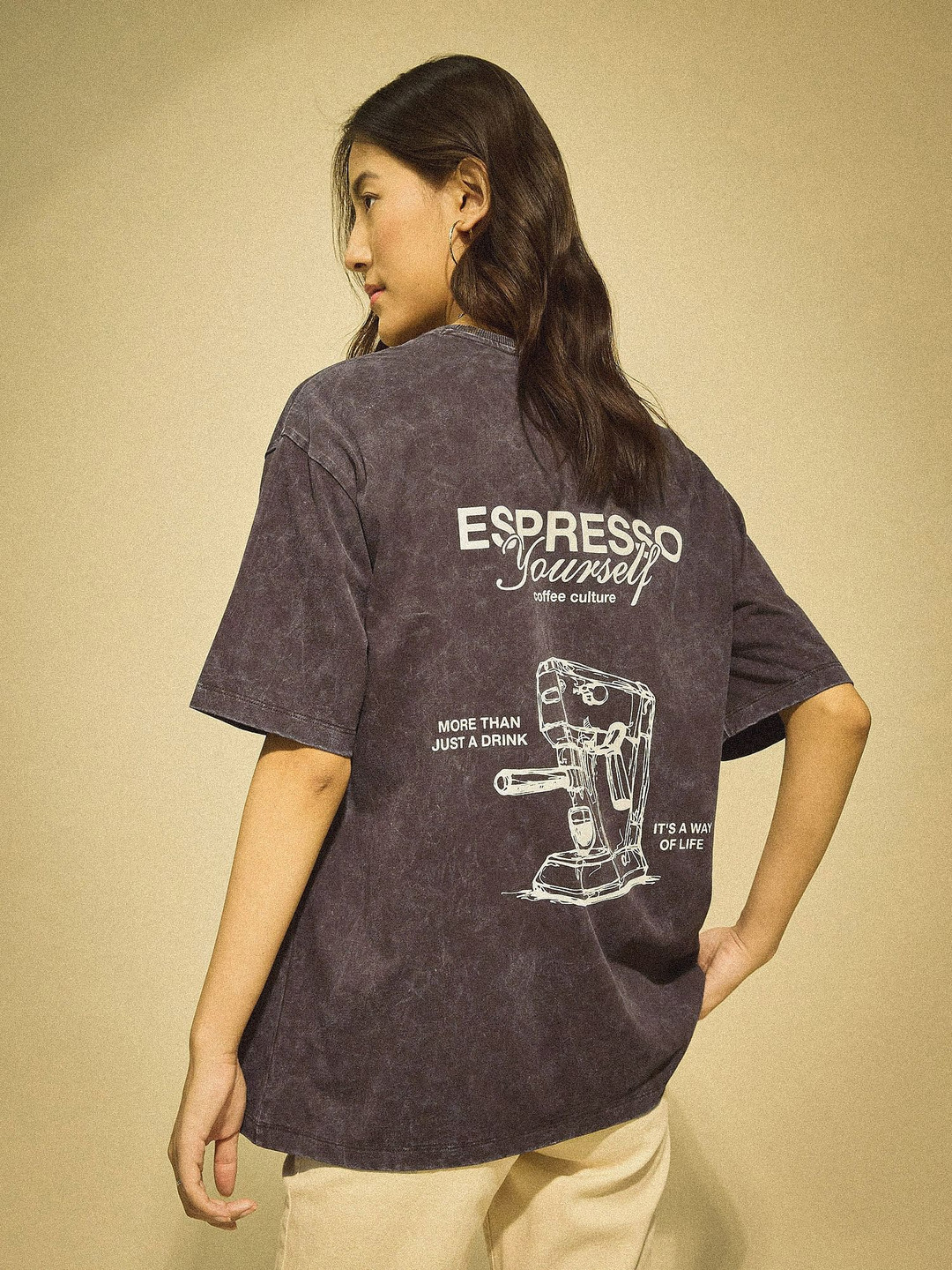 Flying Machine K-Street  Women Brand Logo Print Oversized Pure Cotton T-Shirt