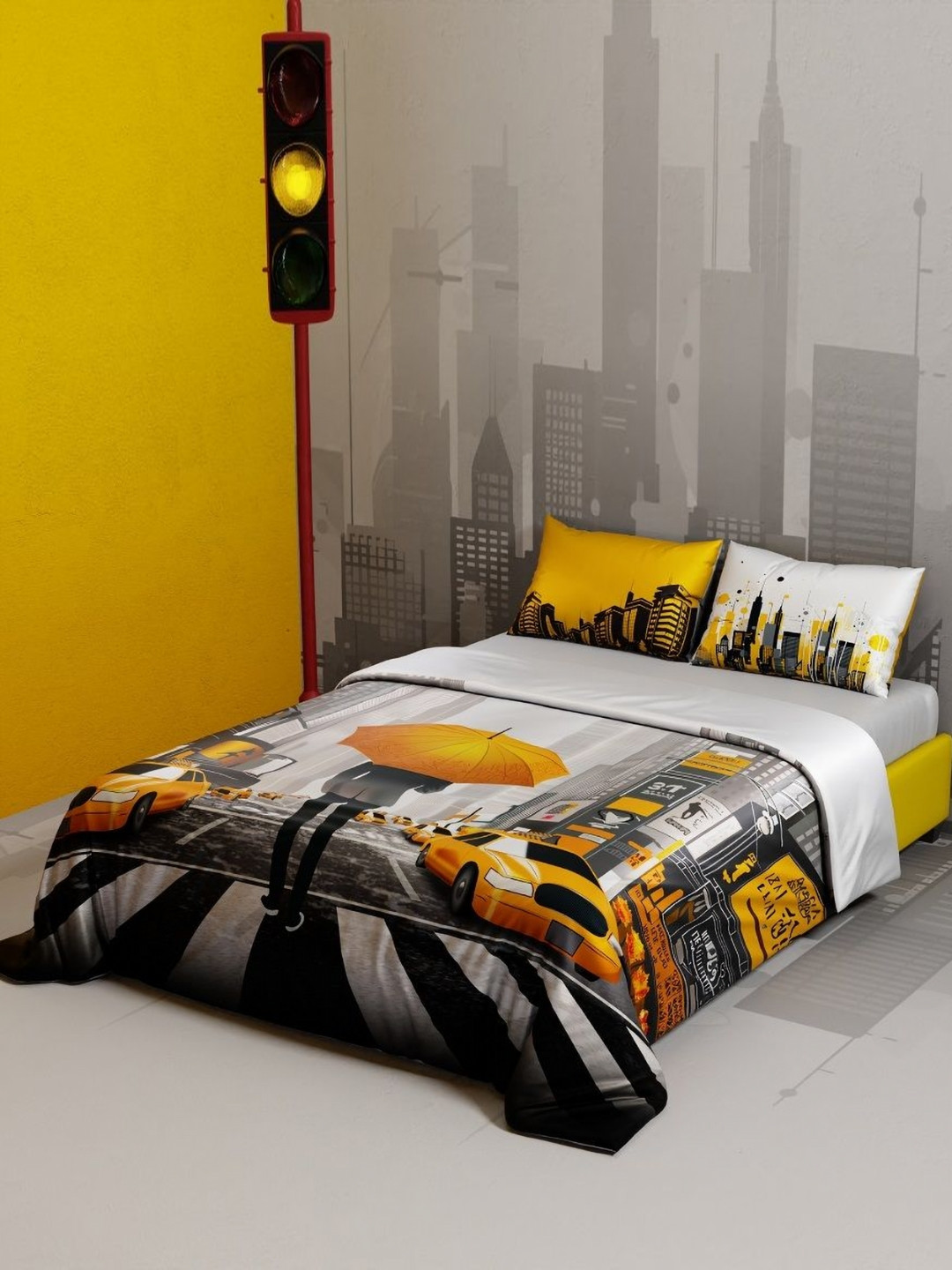 QuirkLoom Yellow AC Room 150 GSM Double Bed Comforter