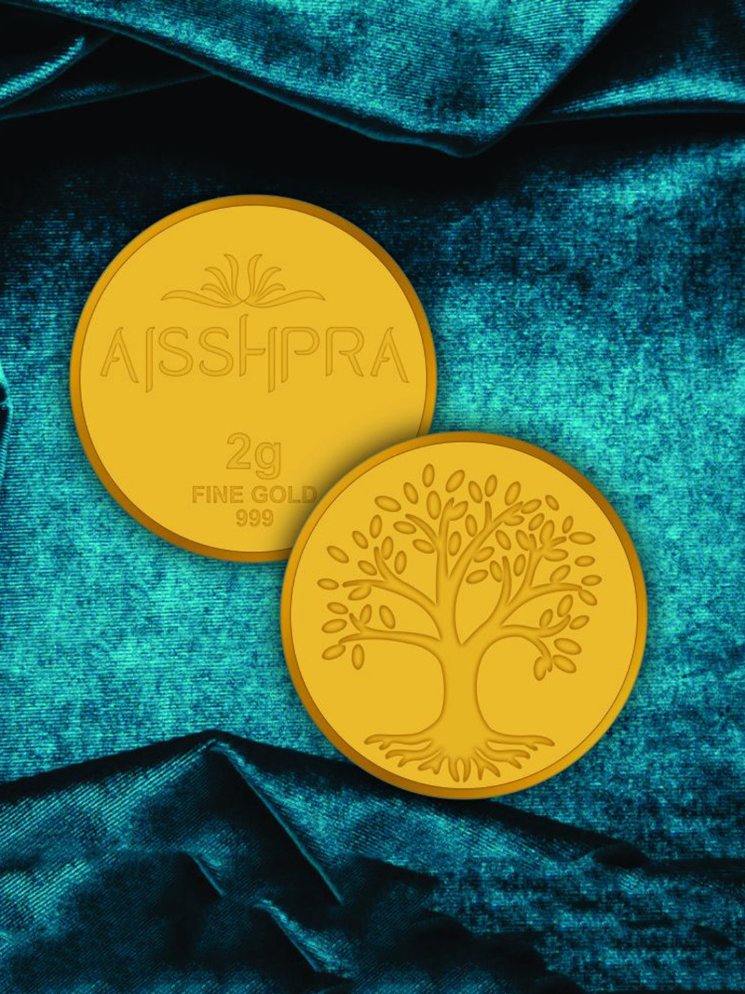 Aisshpra 24 Karat 999 Purity- 2 gram Kalpataru Tree The Prosperity Gold Coin