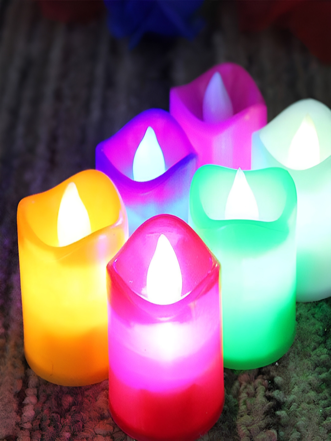DeoDap 24Pcs Smokeless 1 Wick Solid Geometric Regular Tea Light Candles
