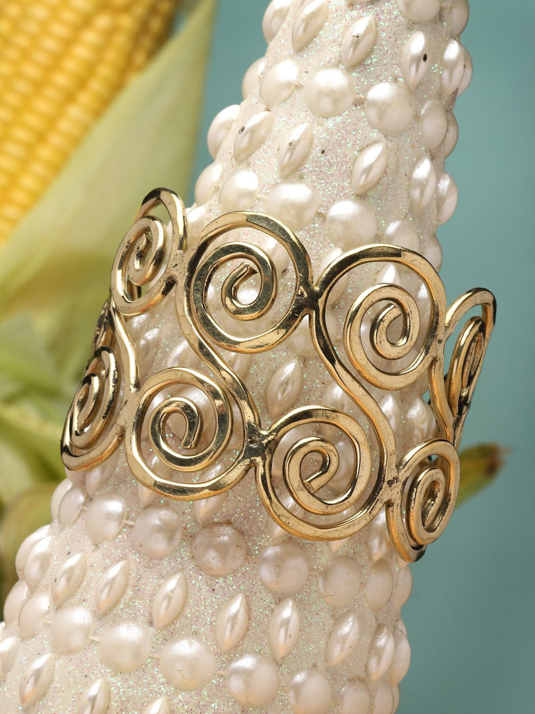 Moedbuille Gold-Plated Filigree Design Antique Cuff Bracelet