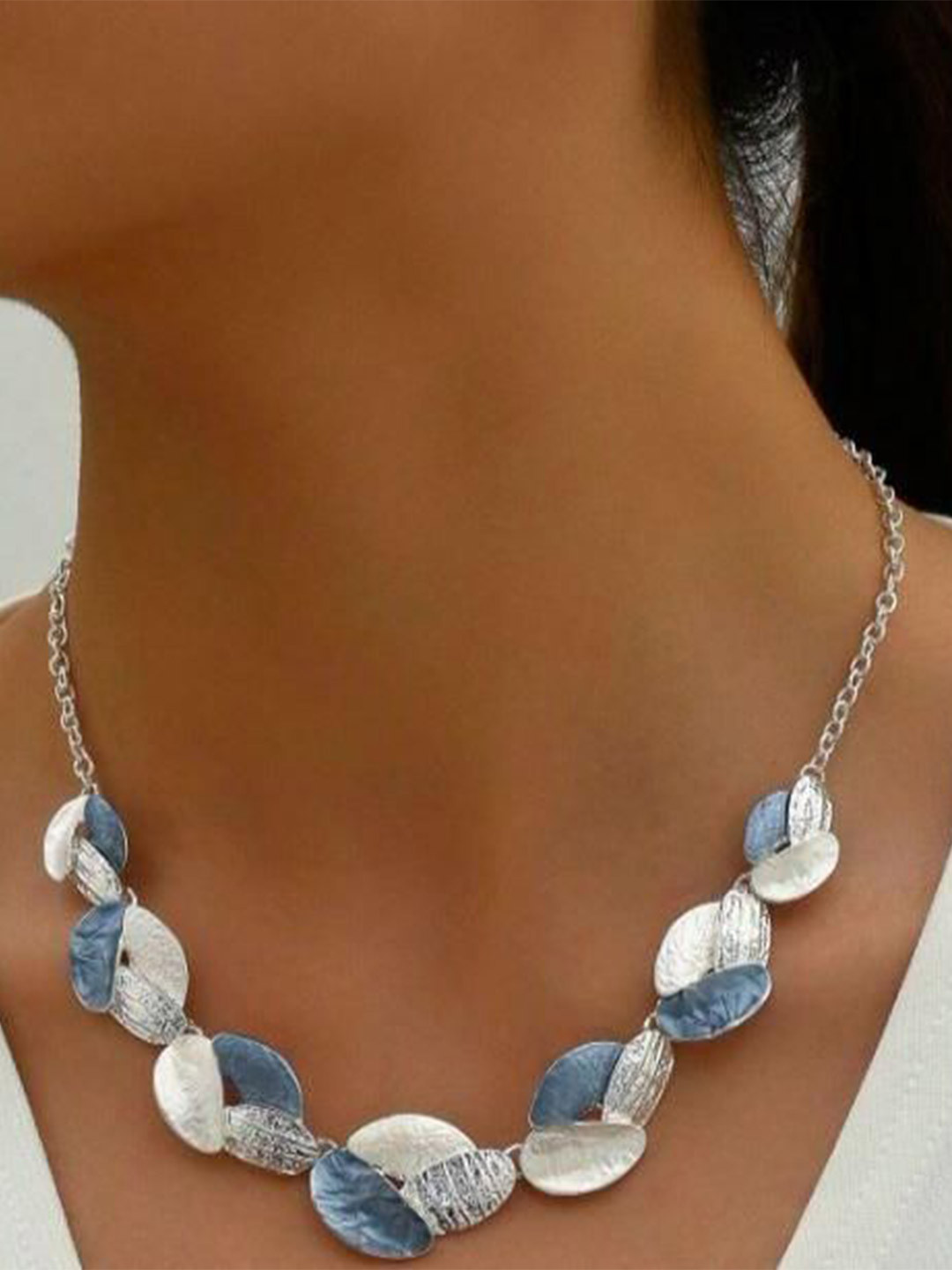 DKane Designs Lunar Tide Silver Plated Necklace With Earrings