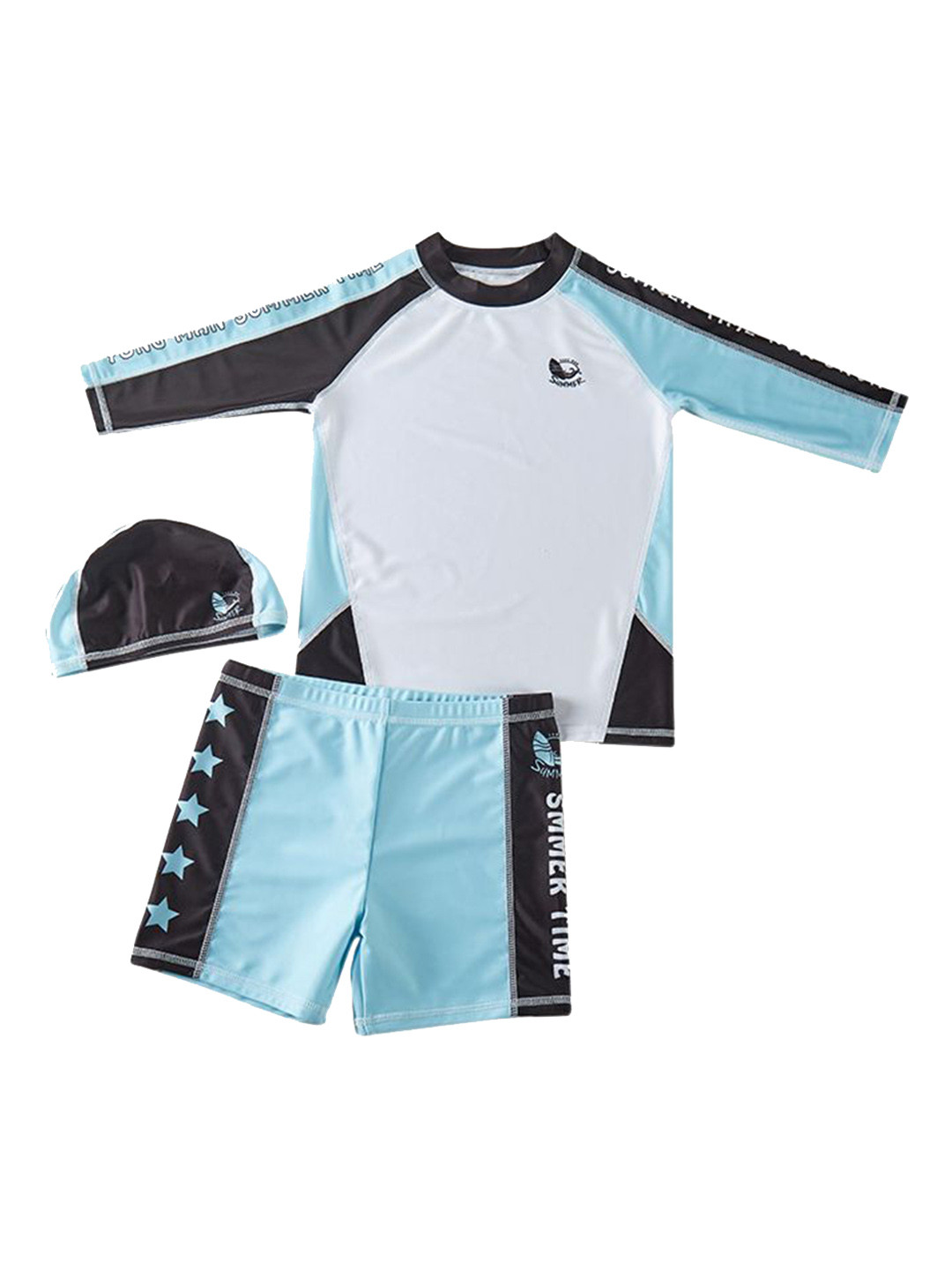 StyleCast x Revolte Boys Printed Round Neck Swimwear Set