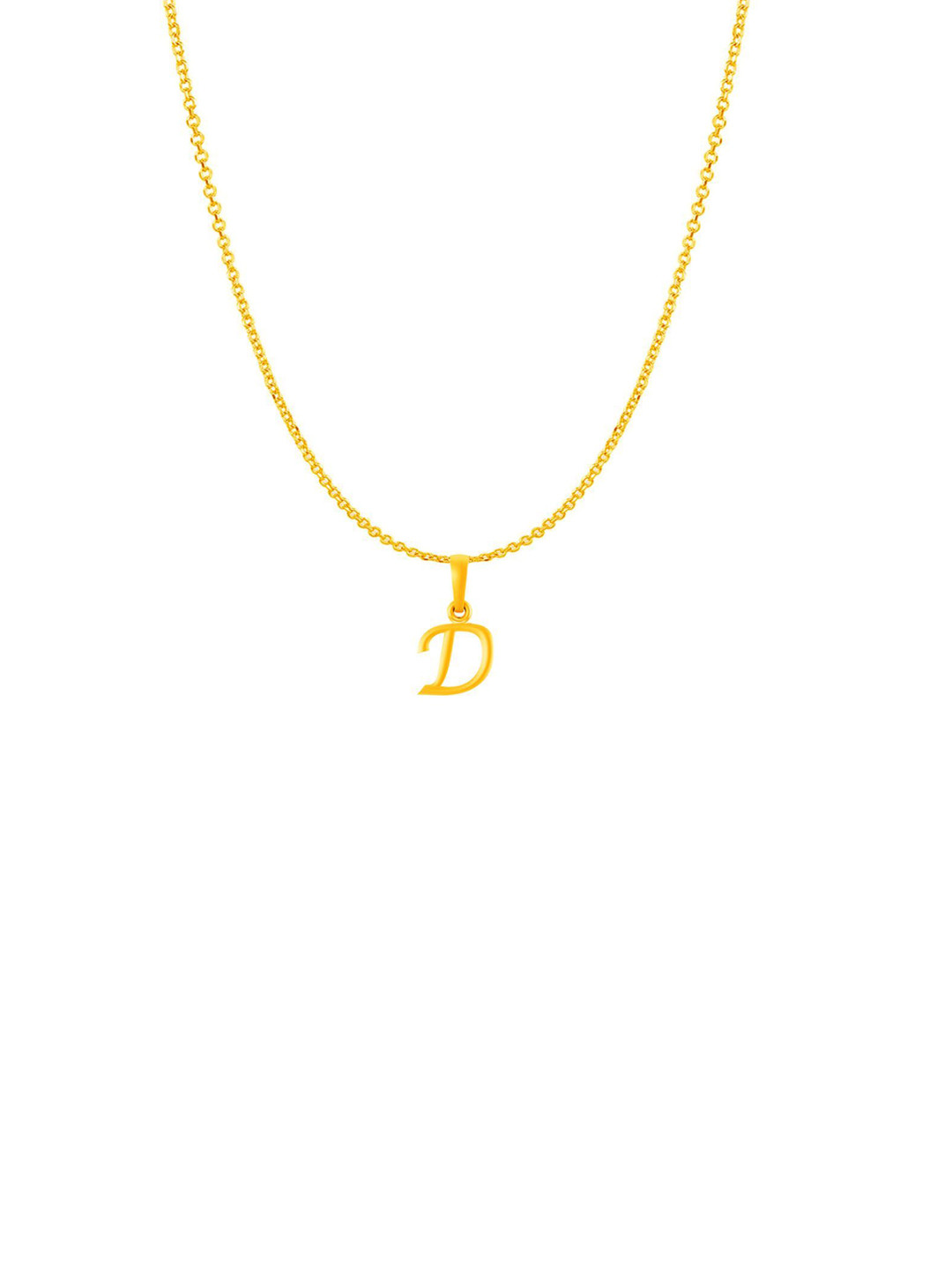 Metronaut Men 925 Sterling Silver 22KTGold-Plated D Alphabet Pendant With Anchor Chain