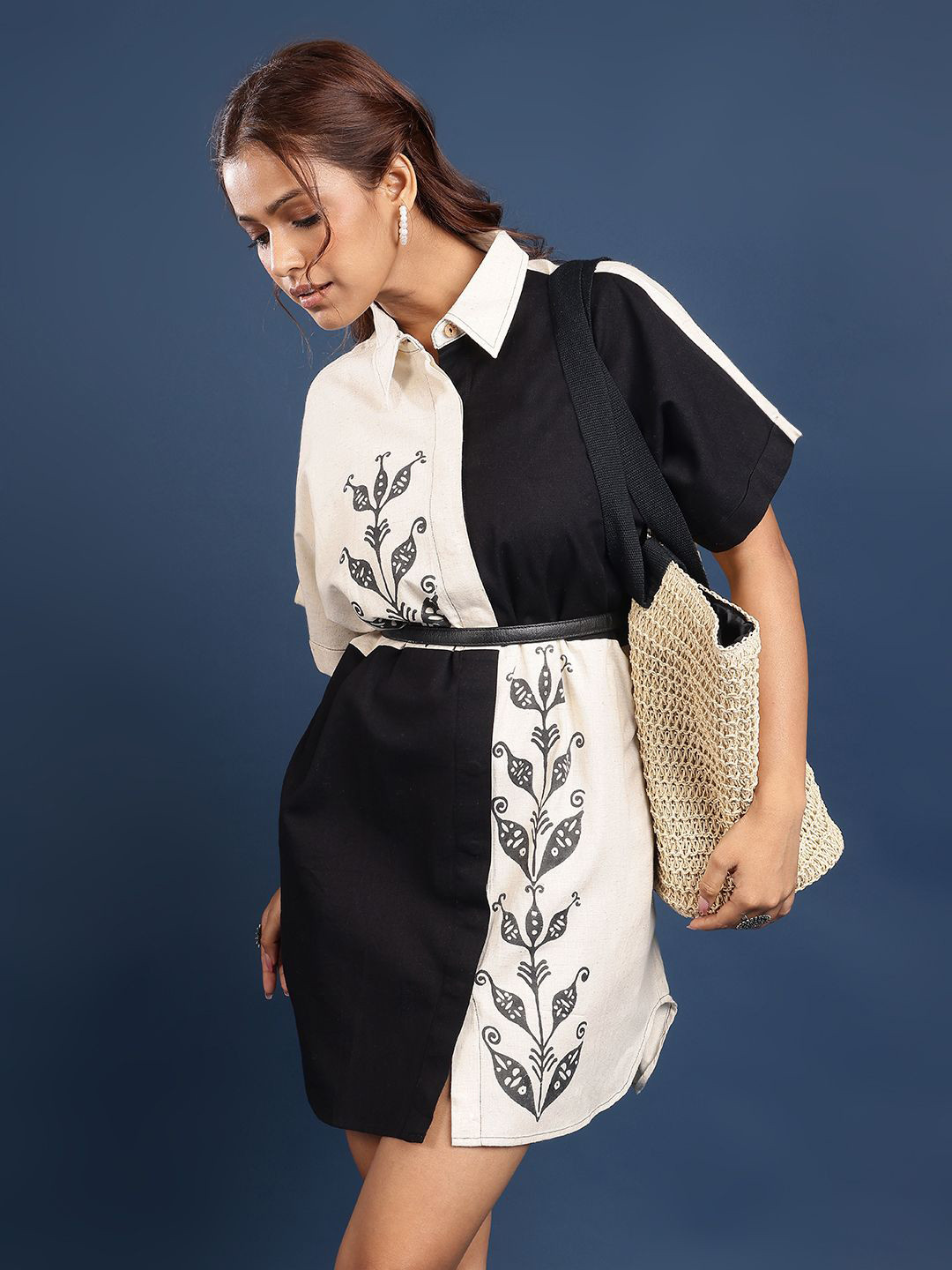 Taavi Women Flortal Printed Shirt Style Dress