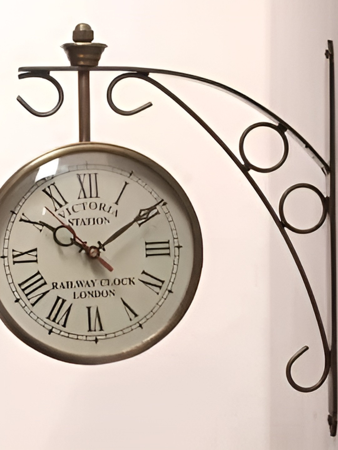 Nutts Bronze-Toned & Black Double Sided Vintage Wall Clock