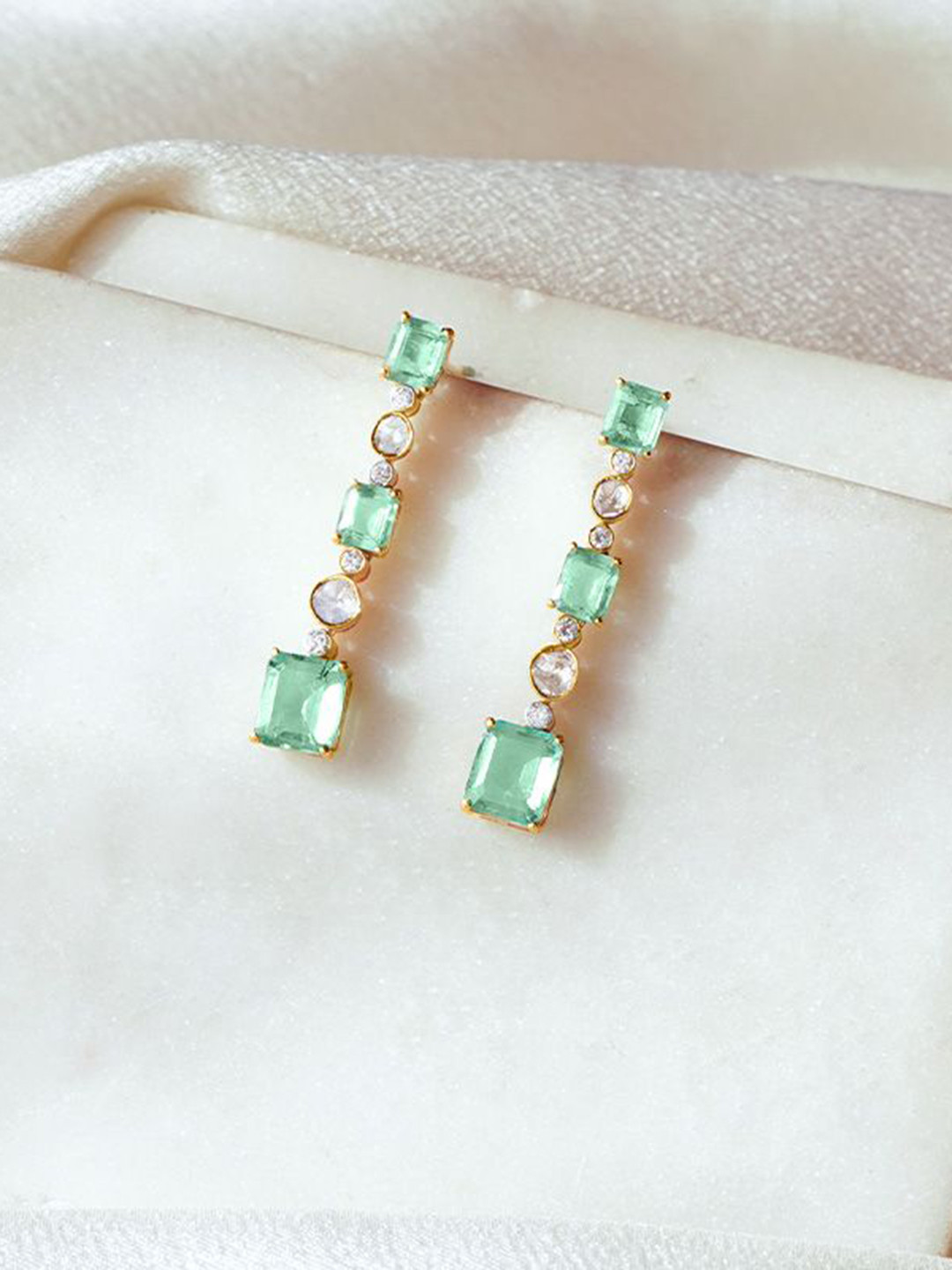 Polki Stories By Raniwala Polki Long Earrings