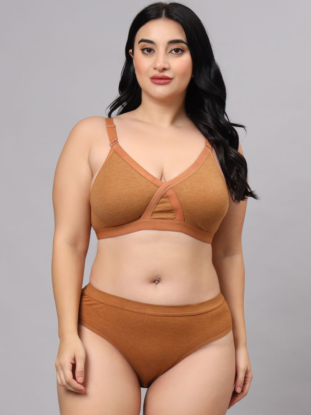 Designer Bugs Women Solid Cotton Non Padded Lingerie Set LS-ZAN-MS-30B