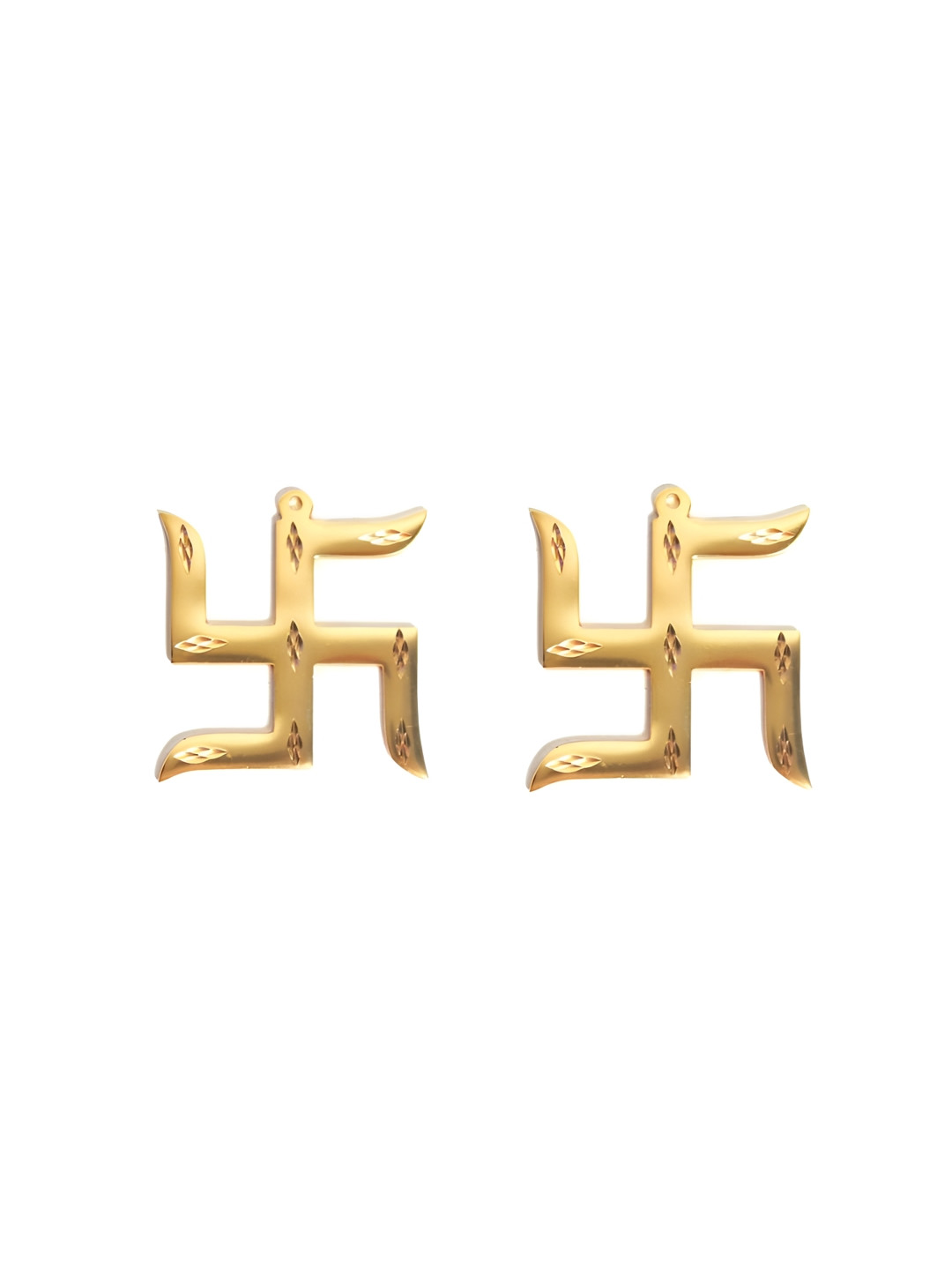 The Spiritual Living Fancy Swastik Brass Glossy Hall 2Pcs Spiritual Wall Decor-2In