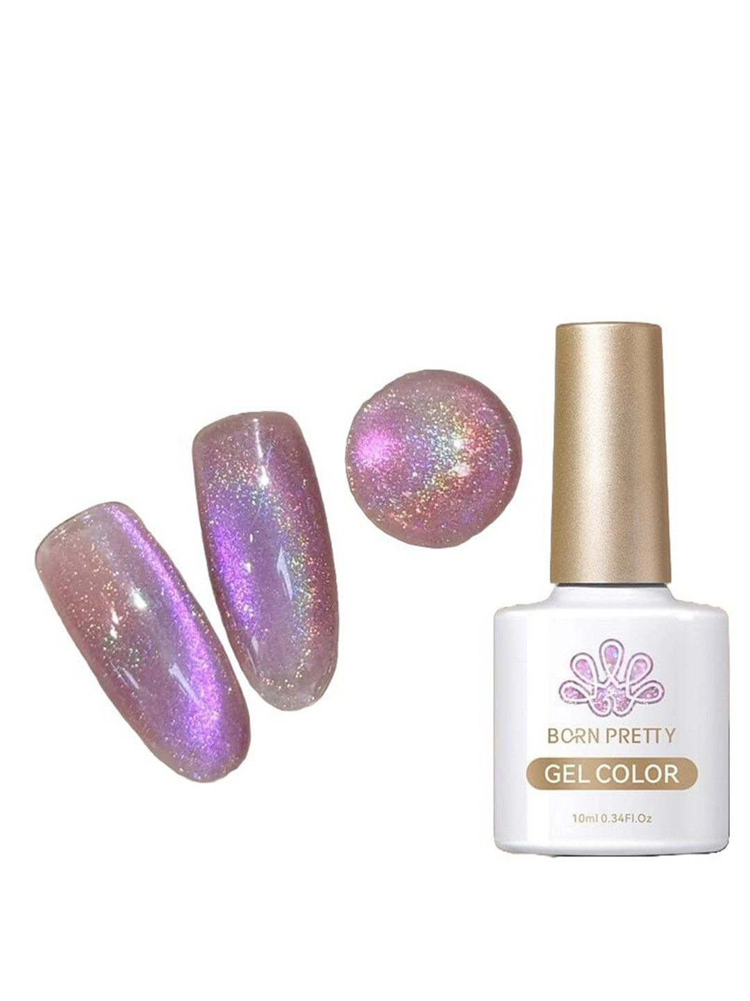 BORN PRETTY Auroras Rainbow Cat Eye Magnetic UV Gel Nail Polish - 10 ml - RA04