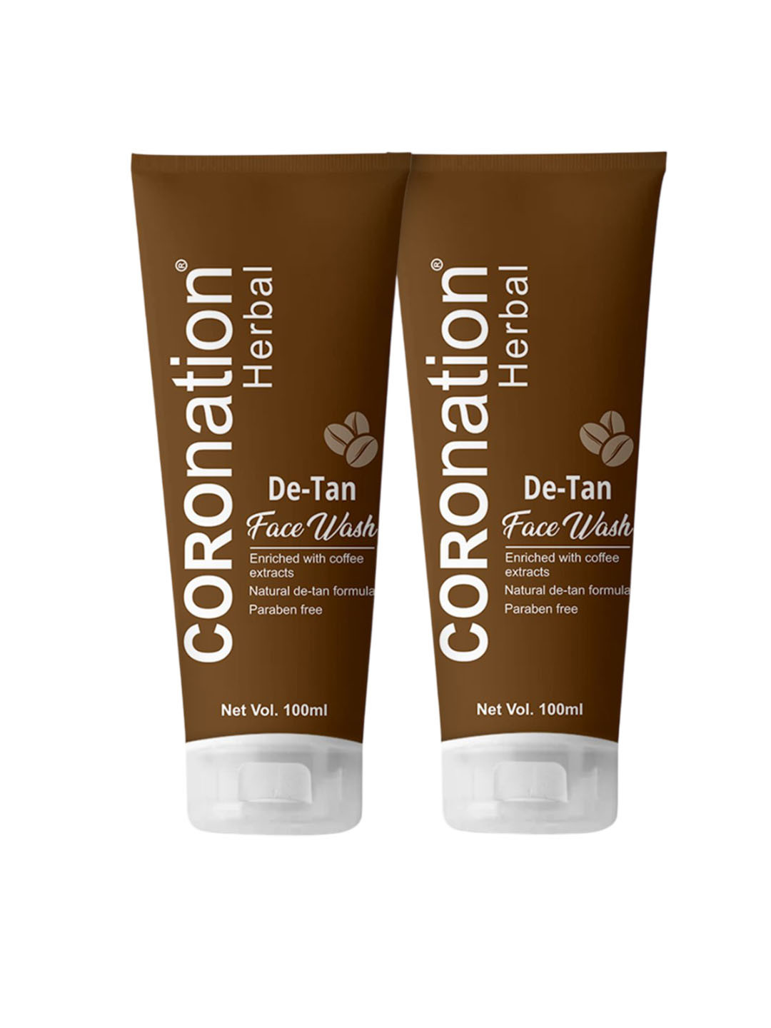 COROnation Herbal Set Of 2 De Tan Face Wash With Coffee & Chocolate - 100 ml Each