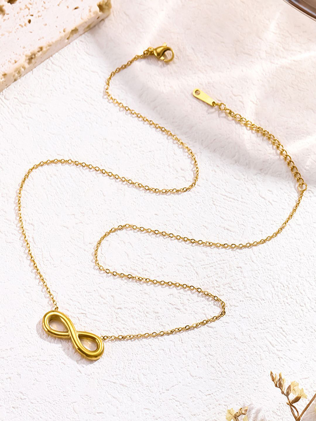 BEYTER Gold Plated Stainless Steel Infinity Design Necklace
