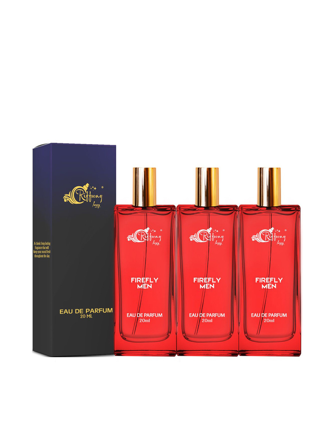 riffway Men Set Of 3 Firefly Long Lasting Eau De Parfum- 20 ml Each