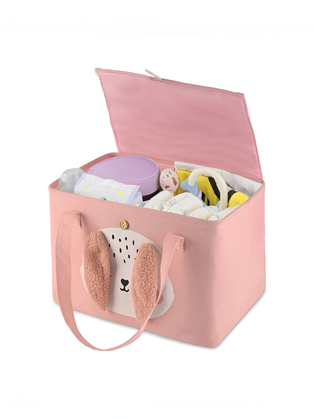 Myntra Elegant Homes Pink Printed Wardrobe Tote Basket Organiser