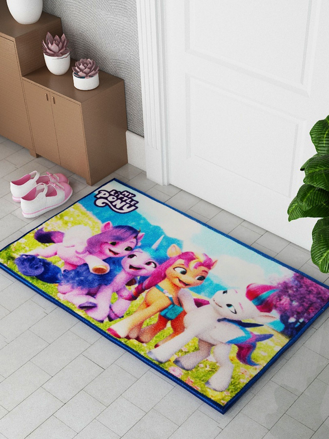 Athom Living Purple & Blue My Little Pony Printed Anti-Skid Doormat