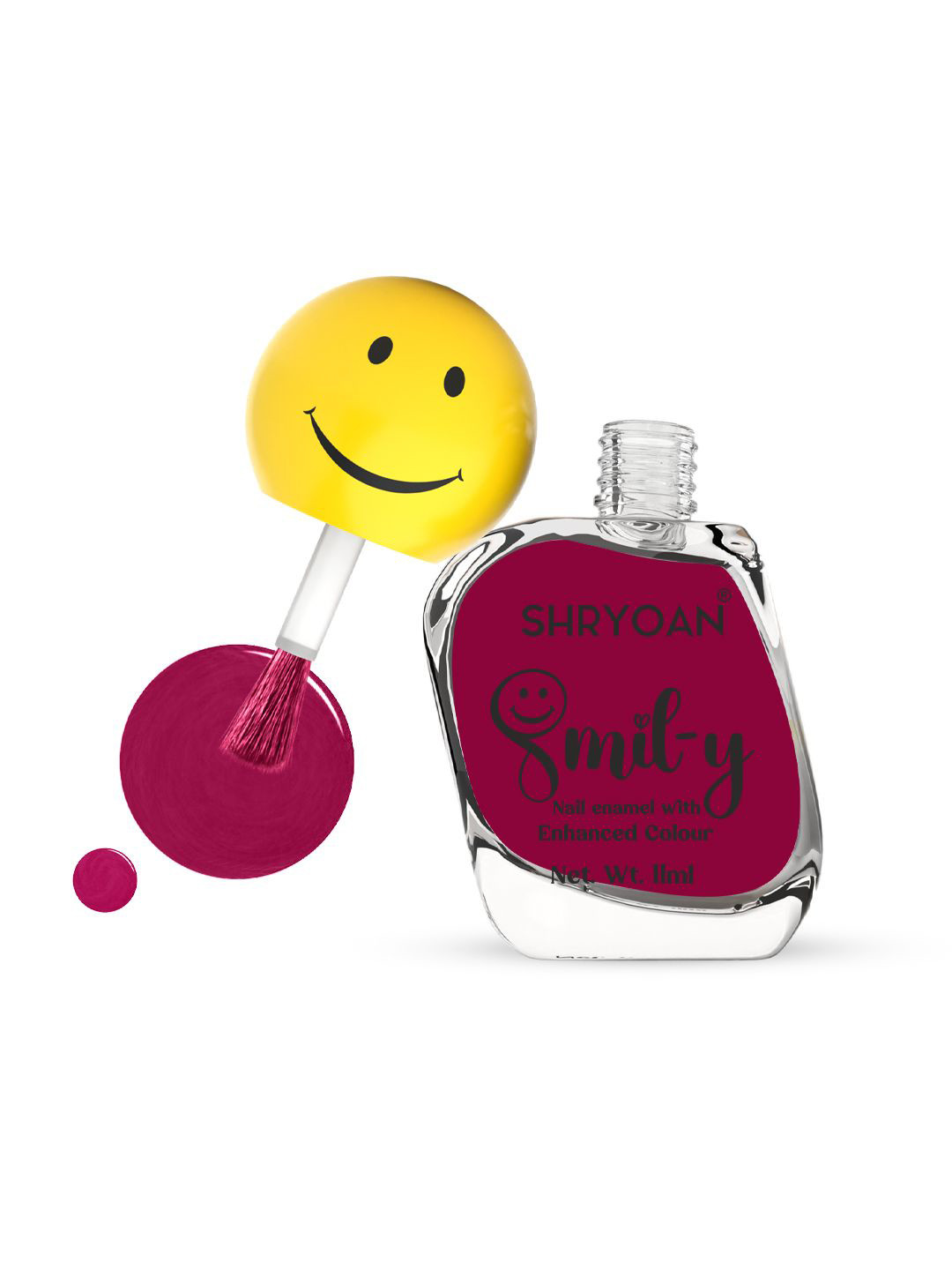 SHRYOAN Smily Ultra Glossy Long Lasting Nail Polish - 11 ml - Berry - 57