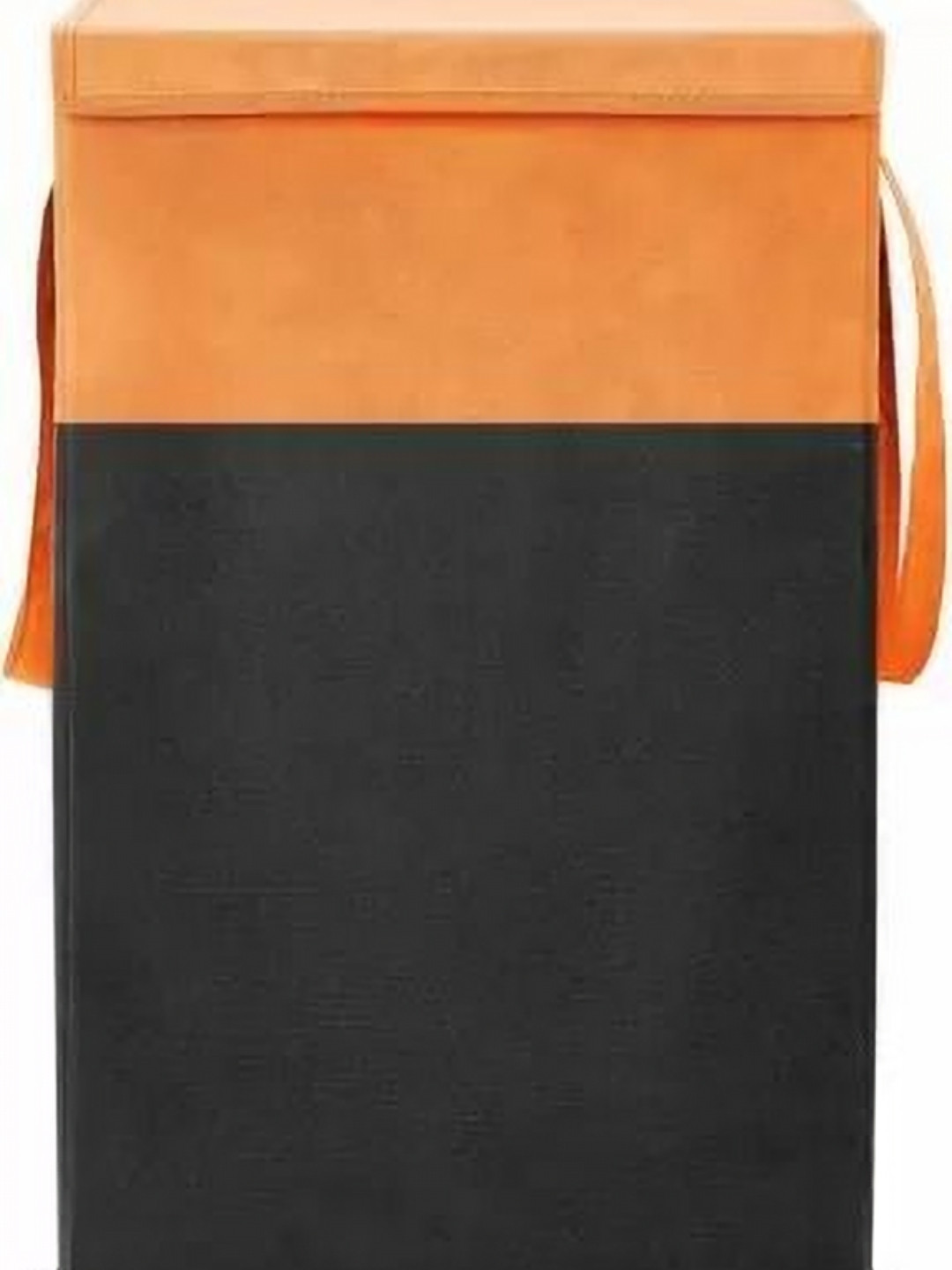 Aura Orange Coloured & Black Foldable Laundry Bag with Lid & Handles-68 l