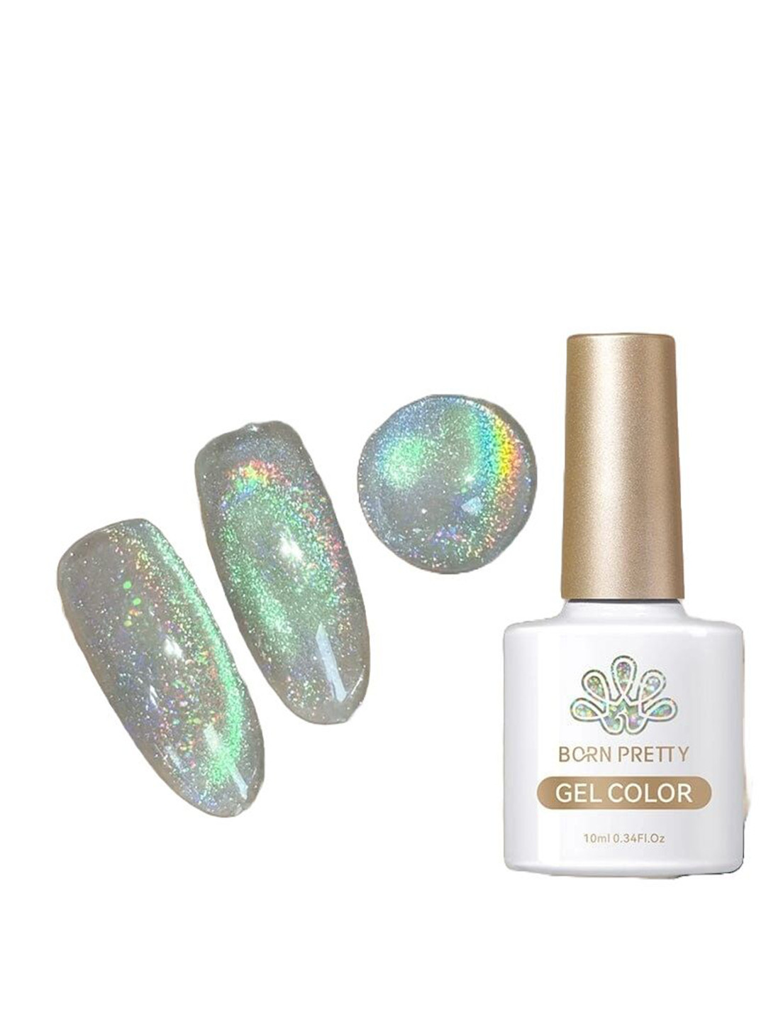 BORN PRETTY Auroras Rainbow Cat Eye Magnetic Gel Nail Polish- 10 ml- RA02