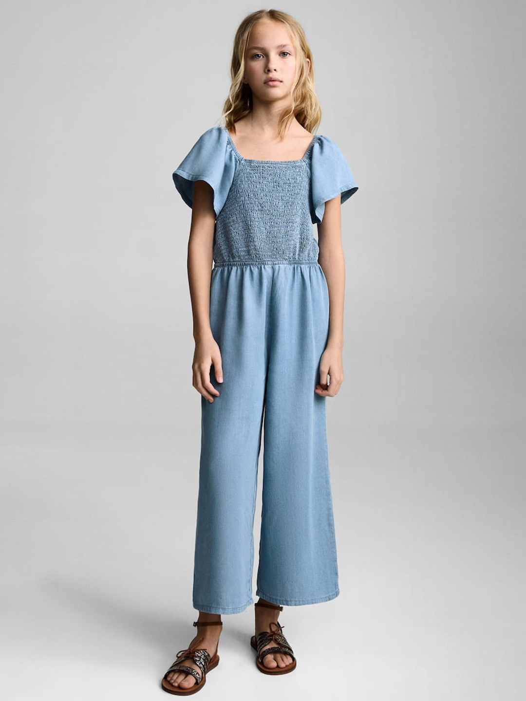 Mango Kids Girls Ruched Basic Jumpsuit