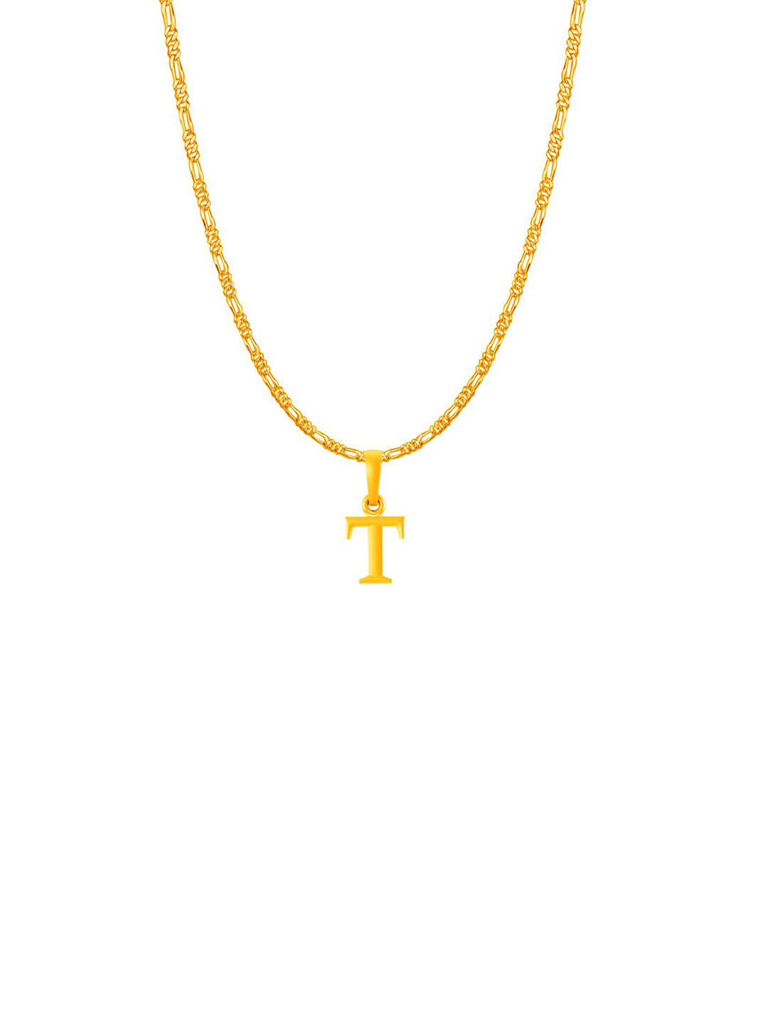 Metronaut 925 Silver 22KT Gold-Plated Contemporary Pendants With Figaro Chains