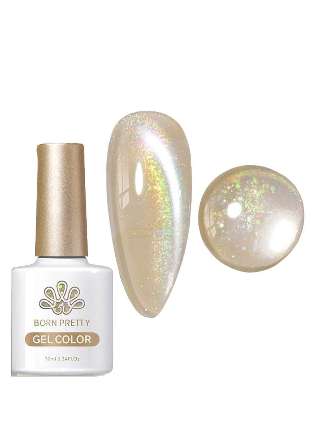 BORN PRETTY Water Light Rainbow Cat Eye Magnetic UV Gel Nail Polish - 10 ml - RW01