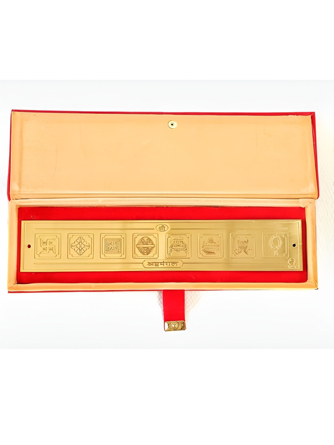 The Spiritual Living Ashtamangal Frame Brass Glossy Spiritual Wall Decor-11In