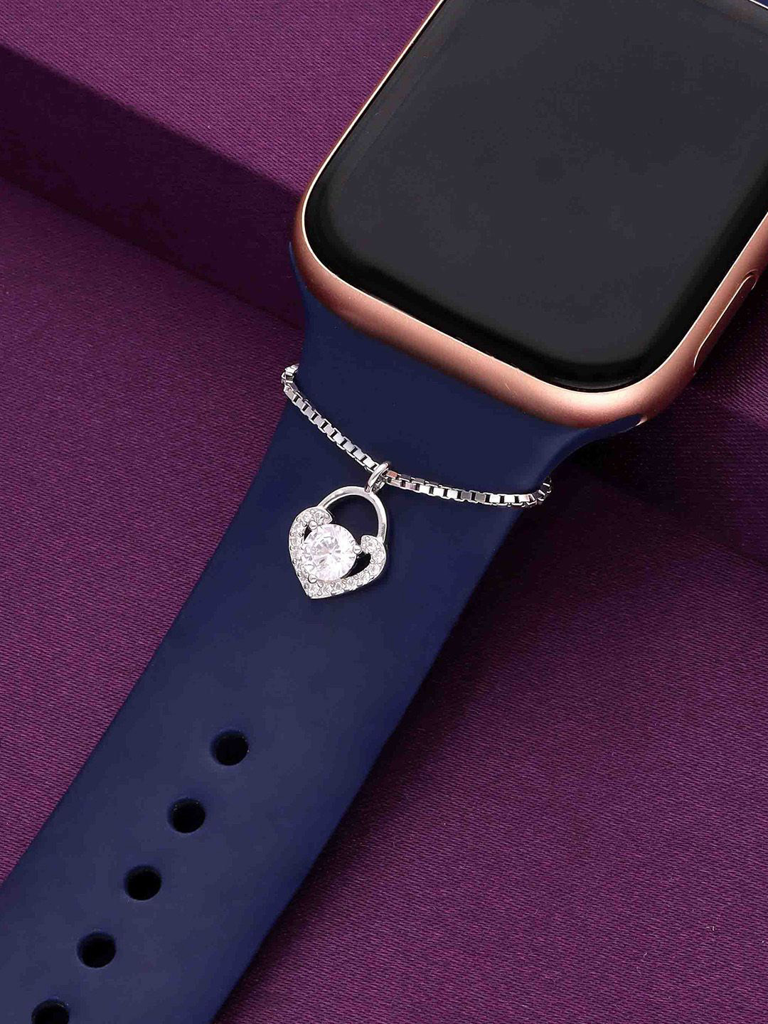 KAI JEWEL Silver-Toned Artificial Stone Studded WatchCharm