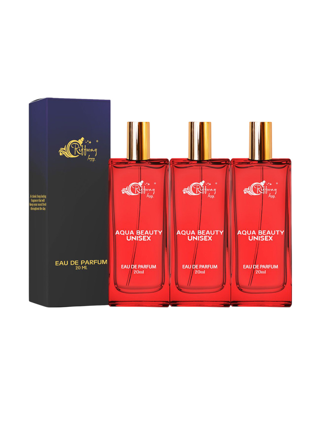 riffway Set Of 3 Amythyst  Long Lasting Eau De Parfum- 20 ml Each