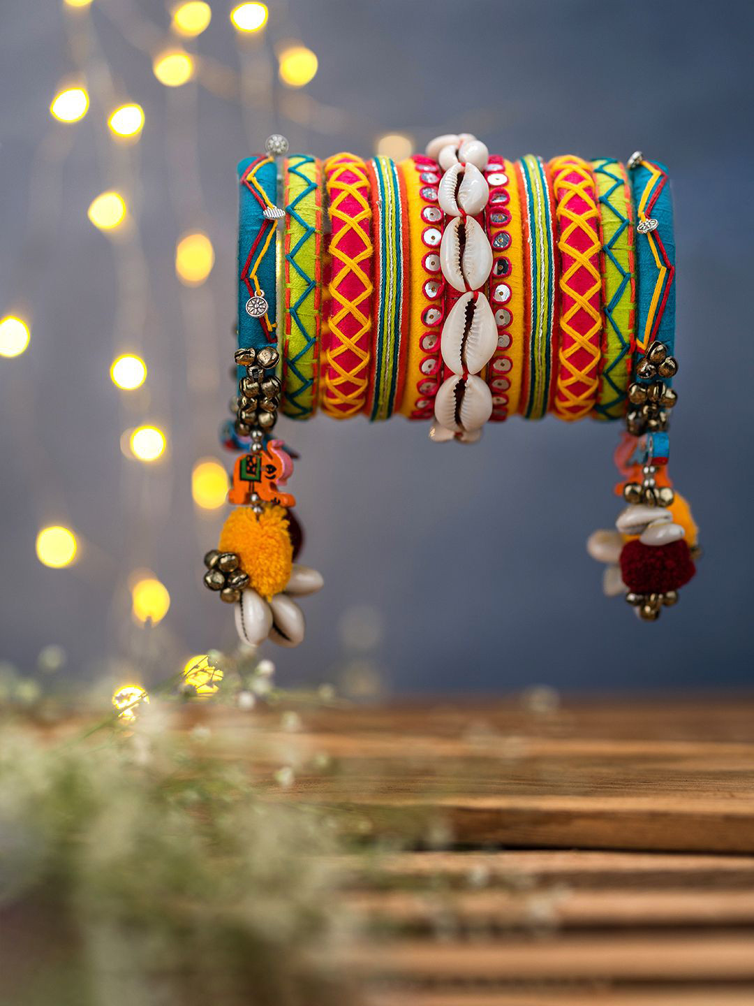 Taasha Craft Set Of 11 Cotton Threads Bangles