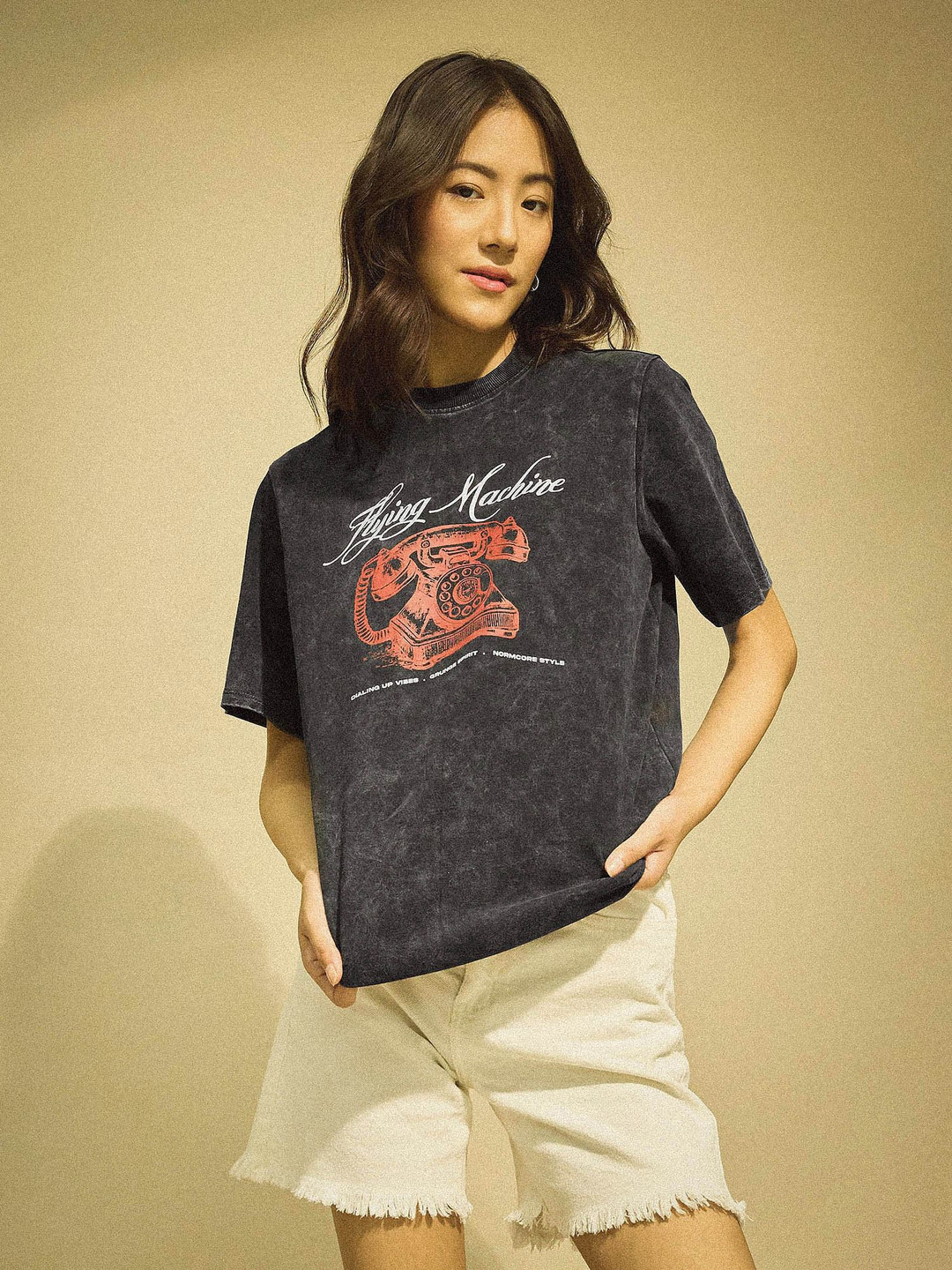 Flying Machine K-Street X Boxy Fit Washed T-Shirt