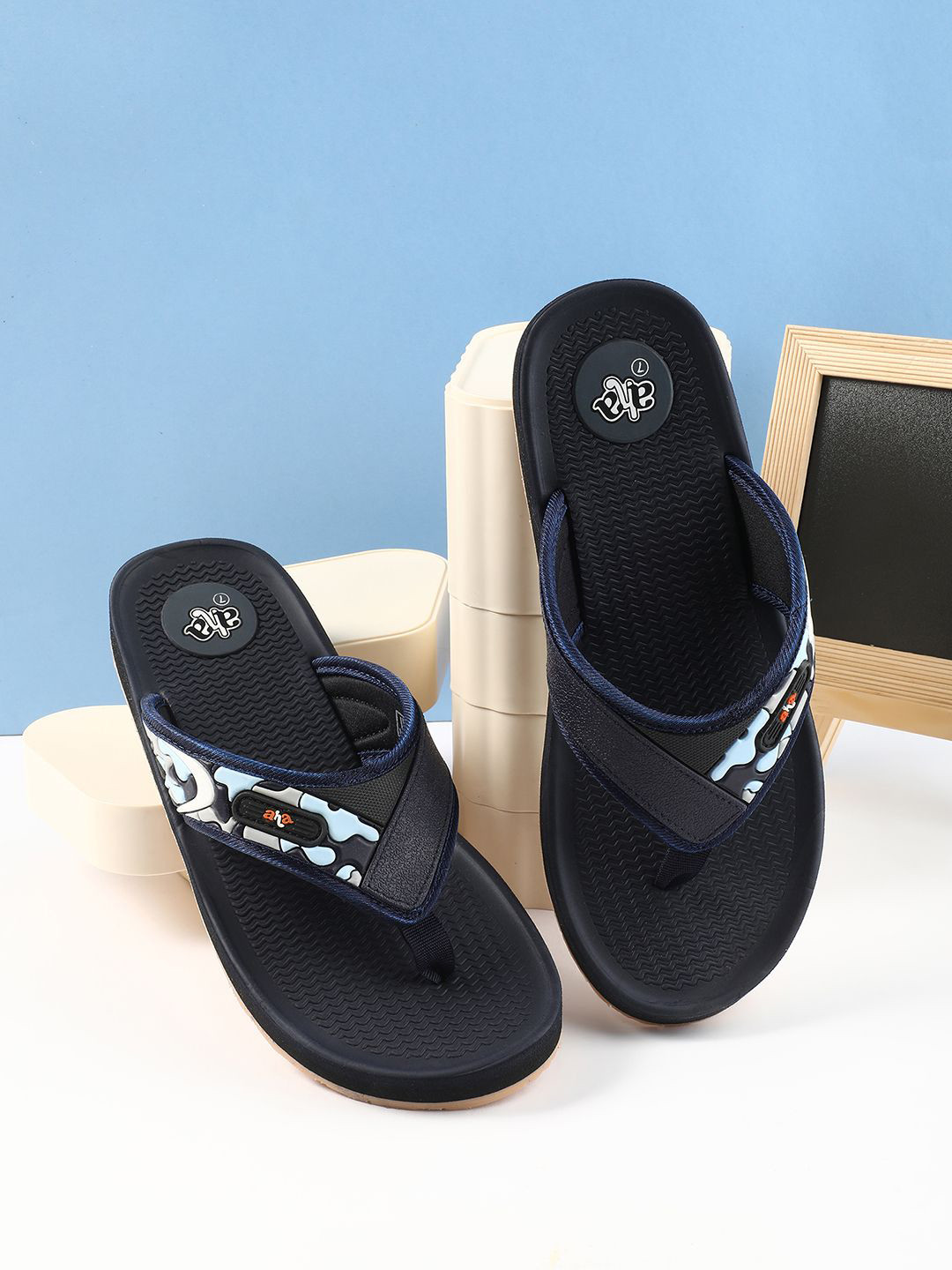 Liberty Men Anco Printed Rubber Thong Flip-Flops