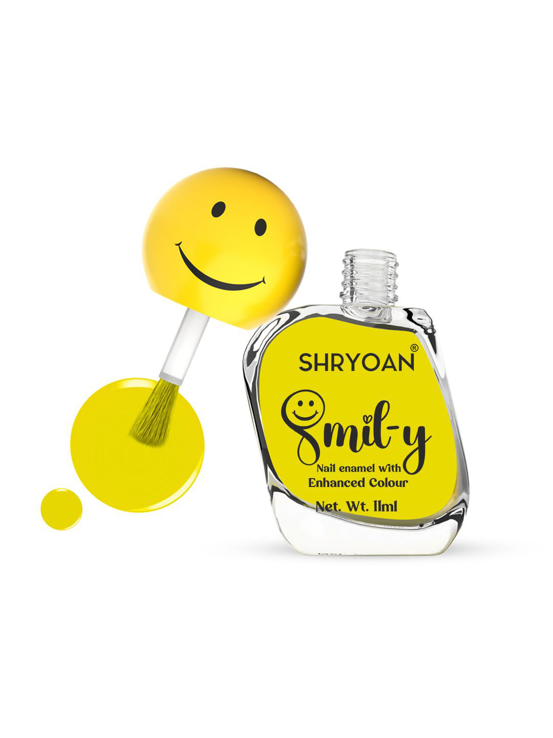 SHRYOAN Smiley Nail Paint With Enriched Color - 11 ml - Yellow 03