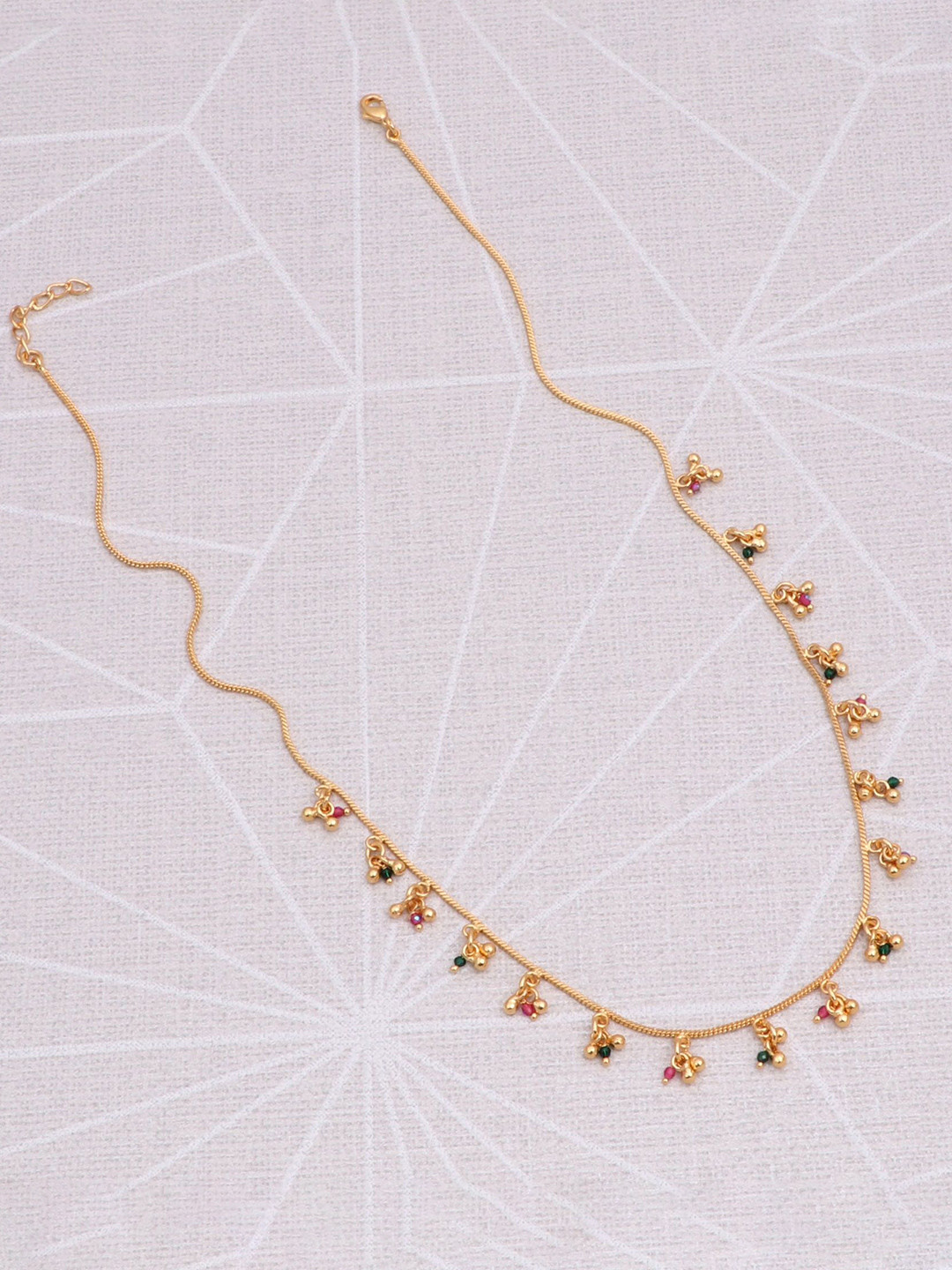 BELWICK Gold Plated Artificial Stones Studded Swaroski Doliya Necklace