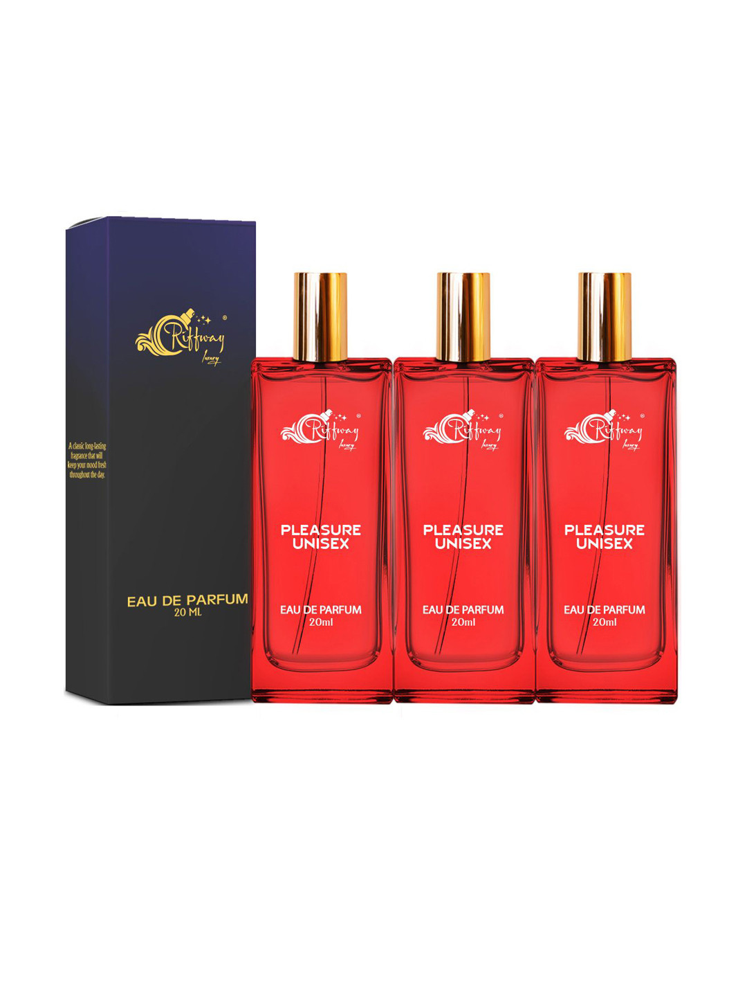 riffway Set Of 3 Pleasure Long Lasting Eau De Parfum- 20 ml Each