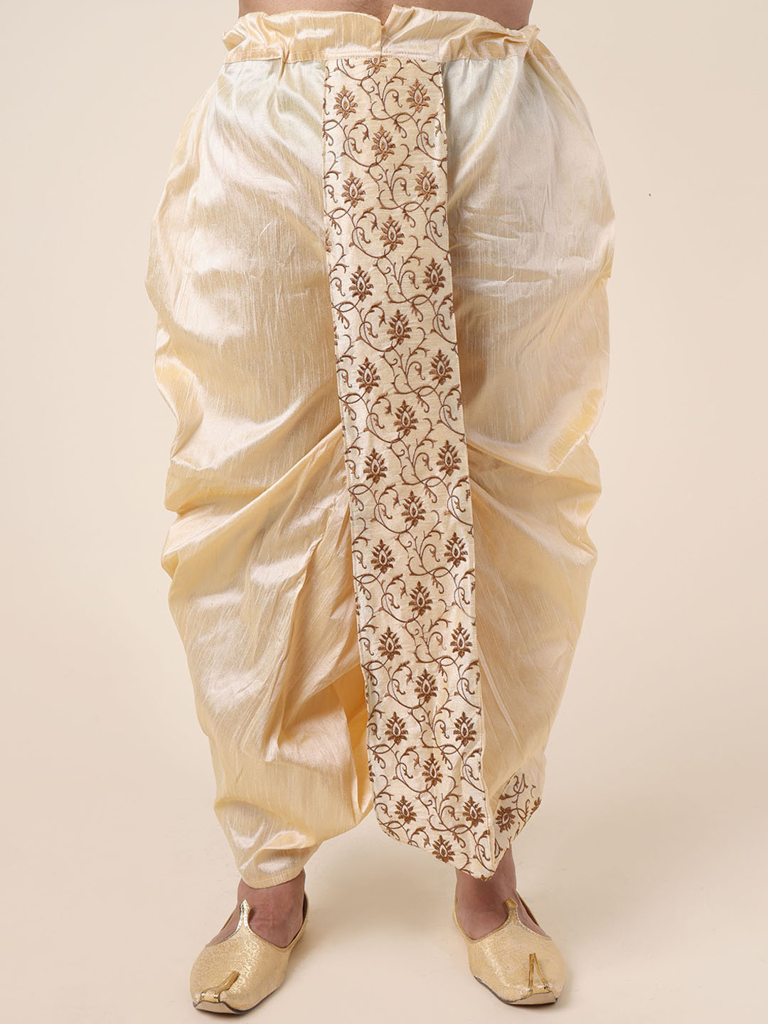 W & G Men Relax Fit Embroidered Ethnic Dhoti