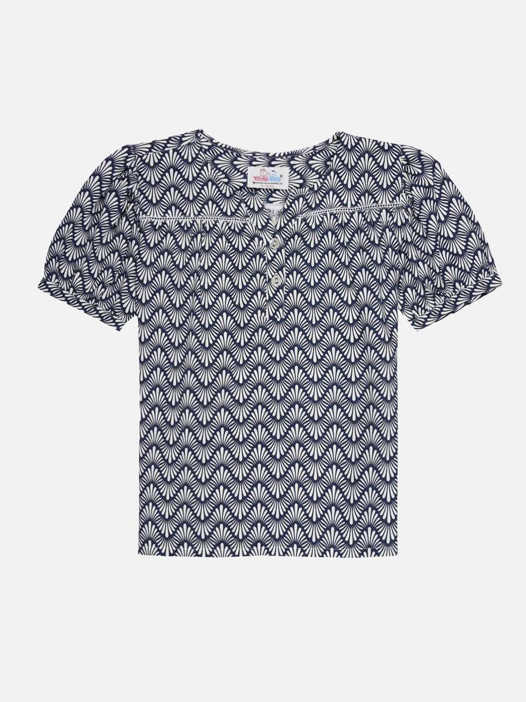 YOUNG Girls BIRDS Geometric Printed Top
