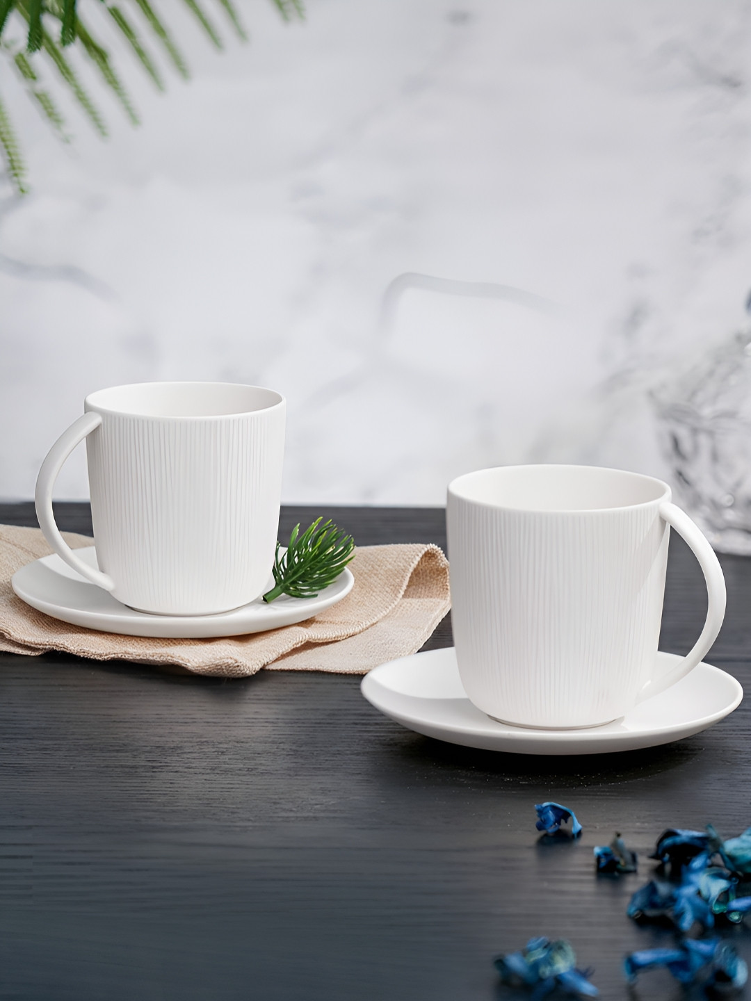 Vola Global LLP Best Physician White Porcelain Handmade 4 Piece Cups-270ml