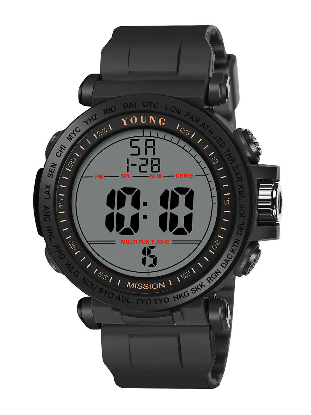 Kool Kidz Kids Dial & Straps Multi Function Digital Watch YM 709 BK