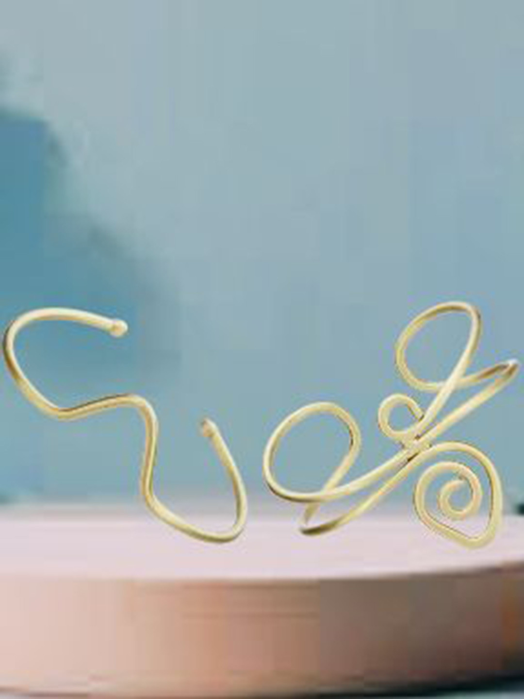 ATIBELLE Set Of 2 Gold Plated & Spiral Heart-Shaped Textured Contemporary Bracelets