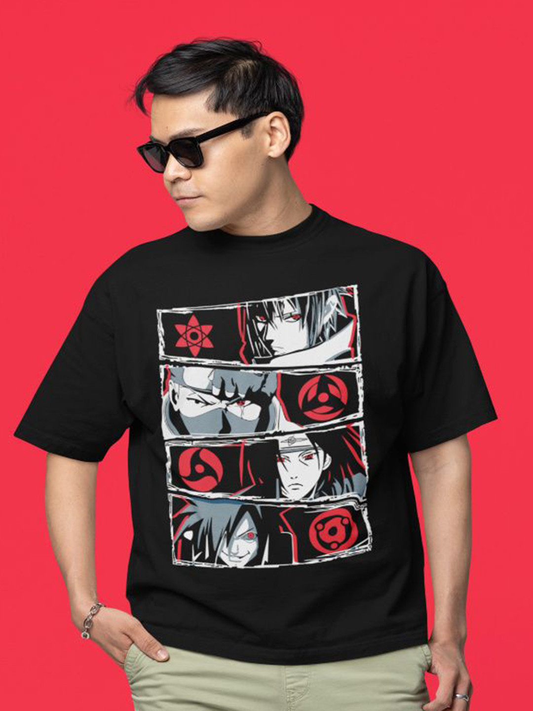 Onfleeks Sharingan Printed Cotton Oversized T-shirt