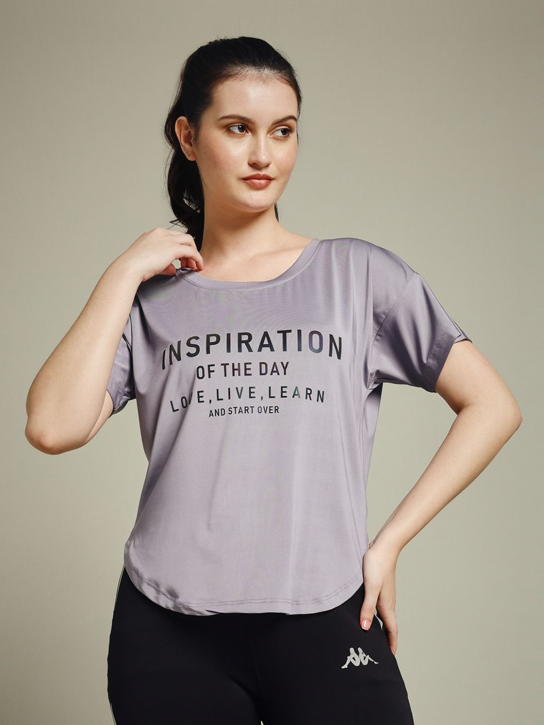 MKH Elevated Essentials Typography Printed Round Neck Relaxed Fit T-shirt