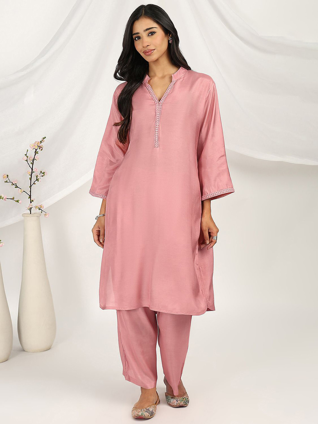 Tahiliya Crimson Muslin Silk Co ord Set