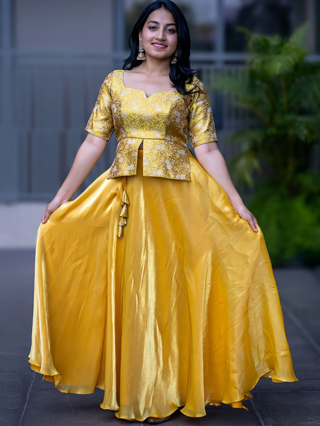 I LOVE SAREES Woven Design Ready to Wear Lehenga & Choli