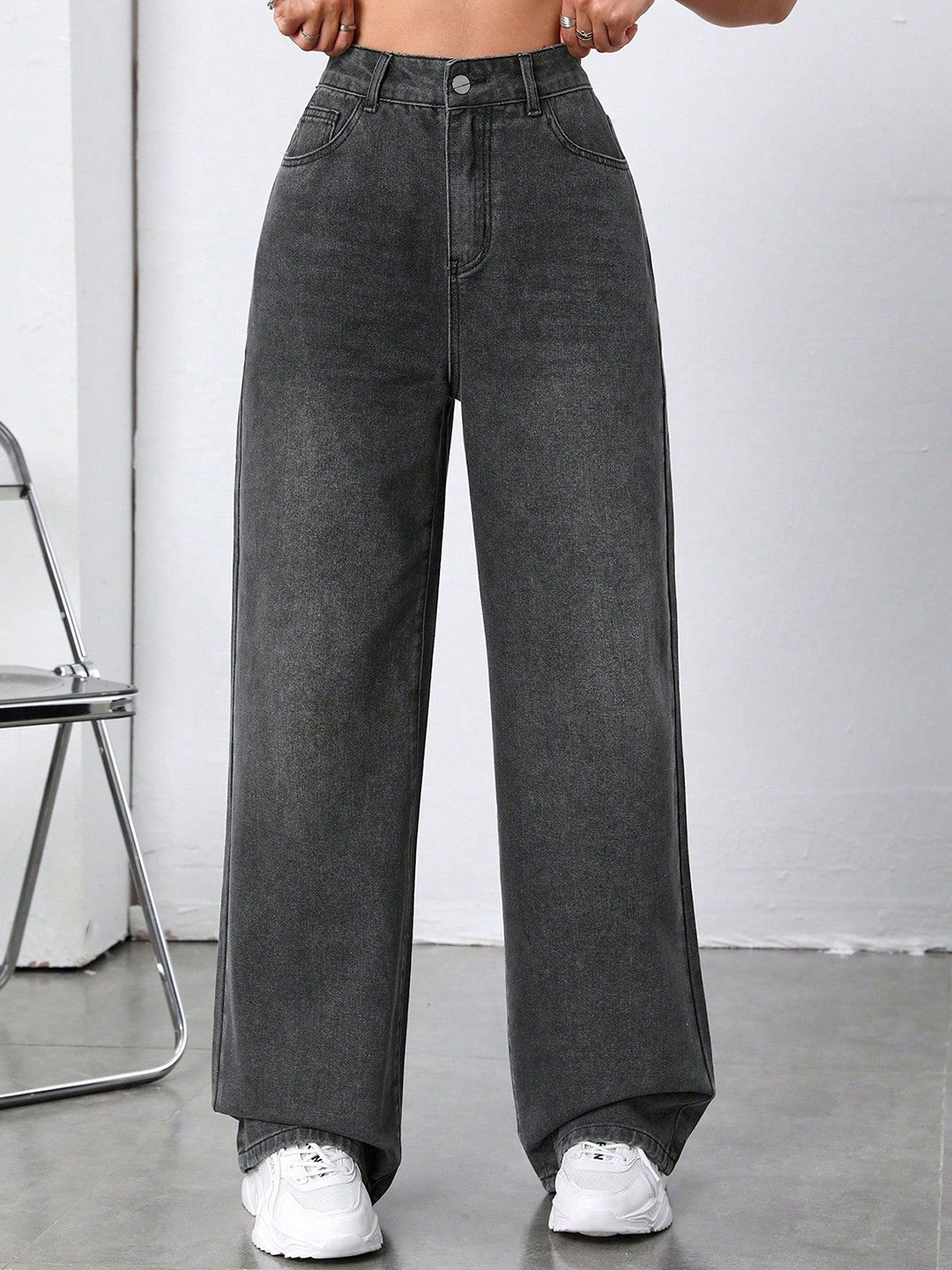 Glossia Retro Genz Women Comfort Straight Fit High-Rise Stretchable Jeans