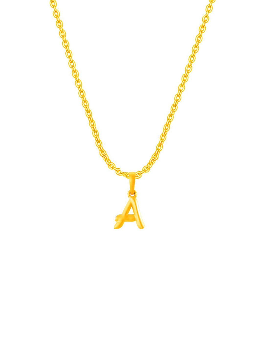 Metronaut 22KT Gold-Plated 92.5 Silver Contemporary A Alphabet Pendant with Chain