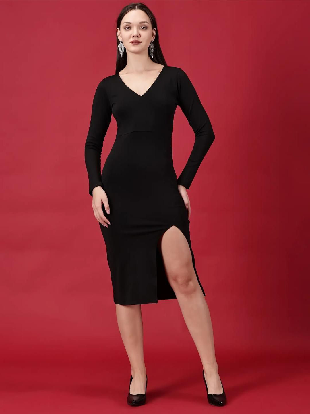 VALEN CLUB Women Bodycon Midi Dress