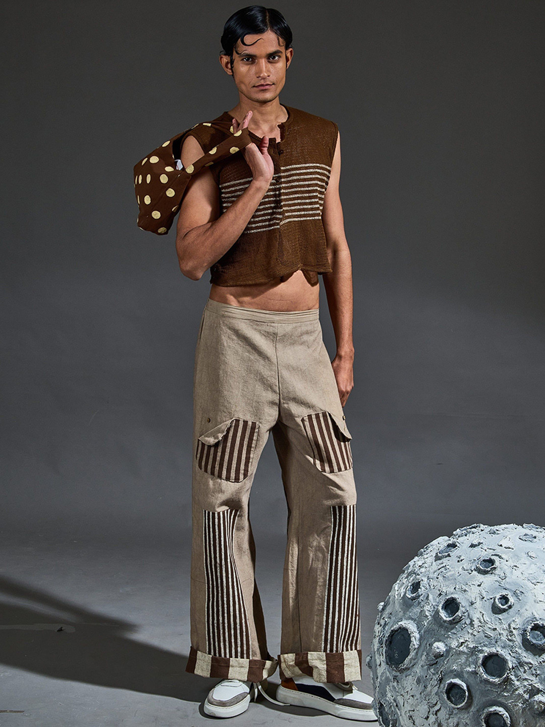 Banana Labs Set Of 2 Printed Pure Cotton V-Neck Top With Palazzo Co-Ords