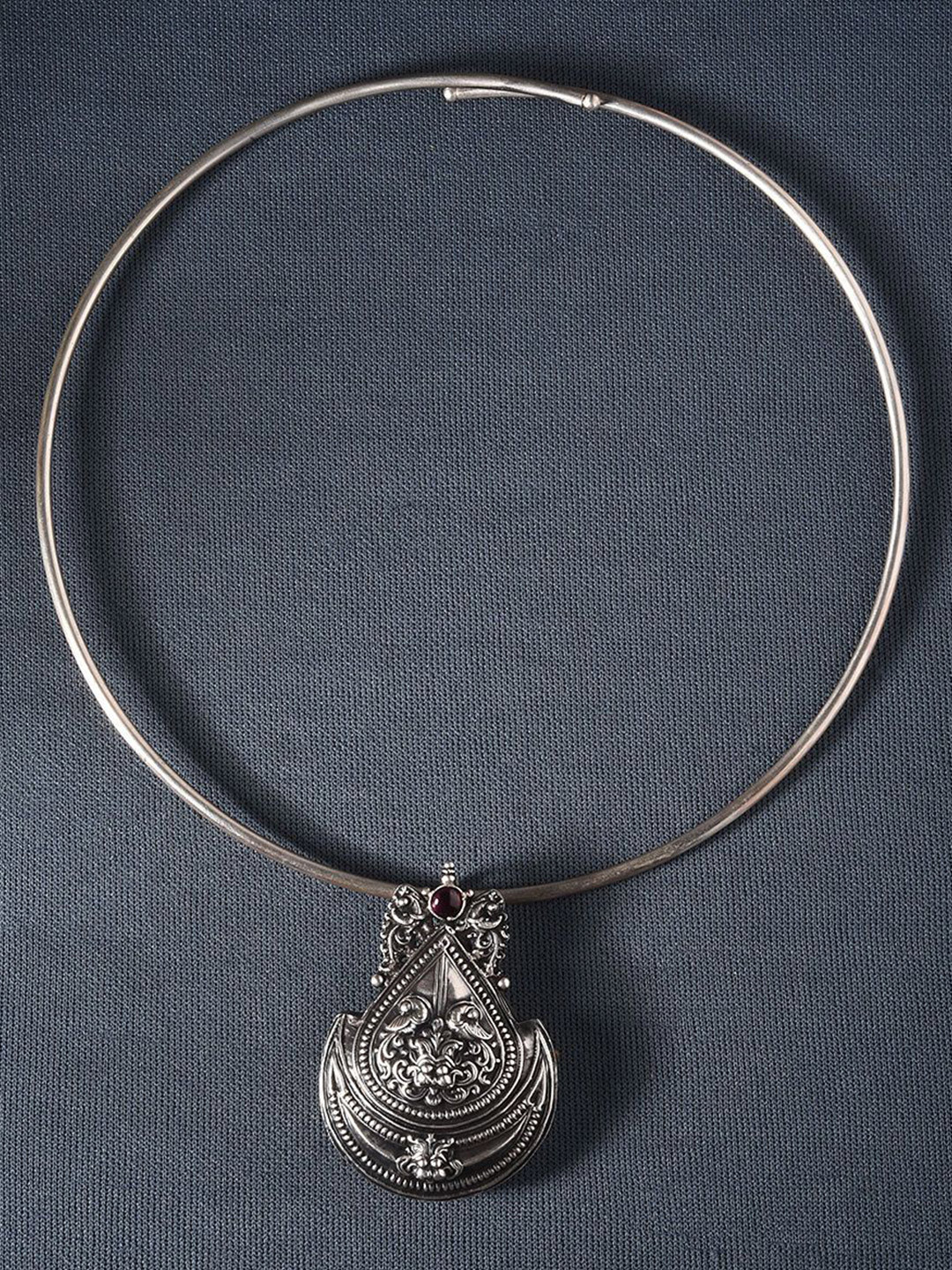 JAYPORE Silver Antique Necklace