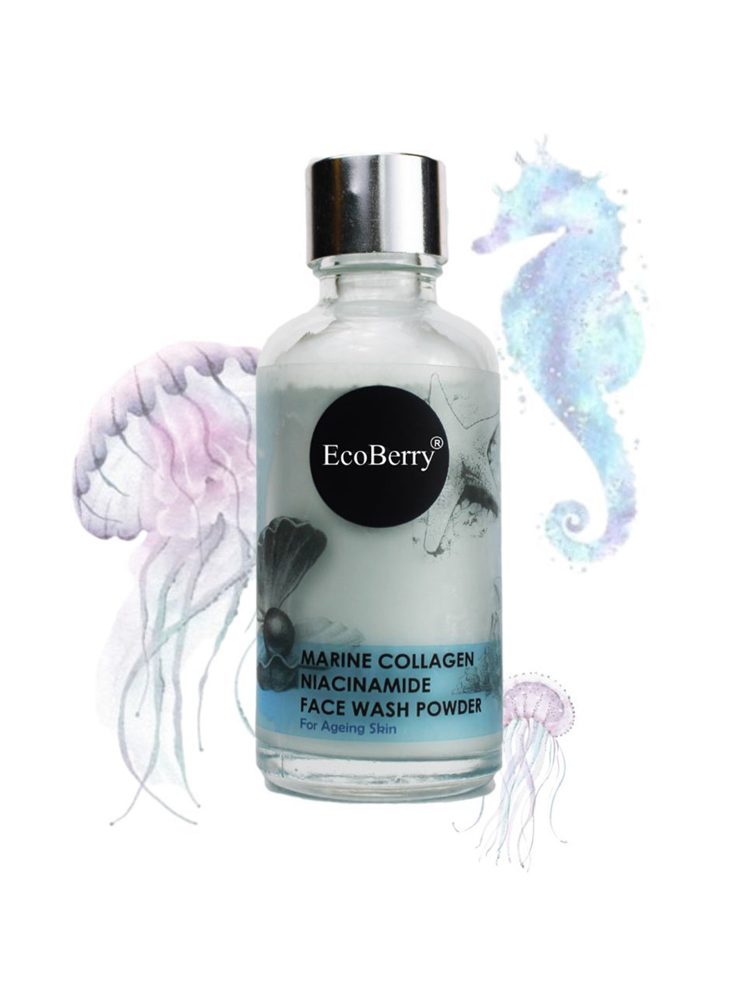 EcoBerry Marine Collagen With Niacinamide Face Wash Powder For Deep Nourishment- 30 g