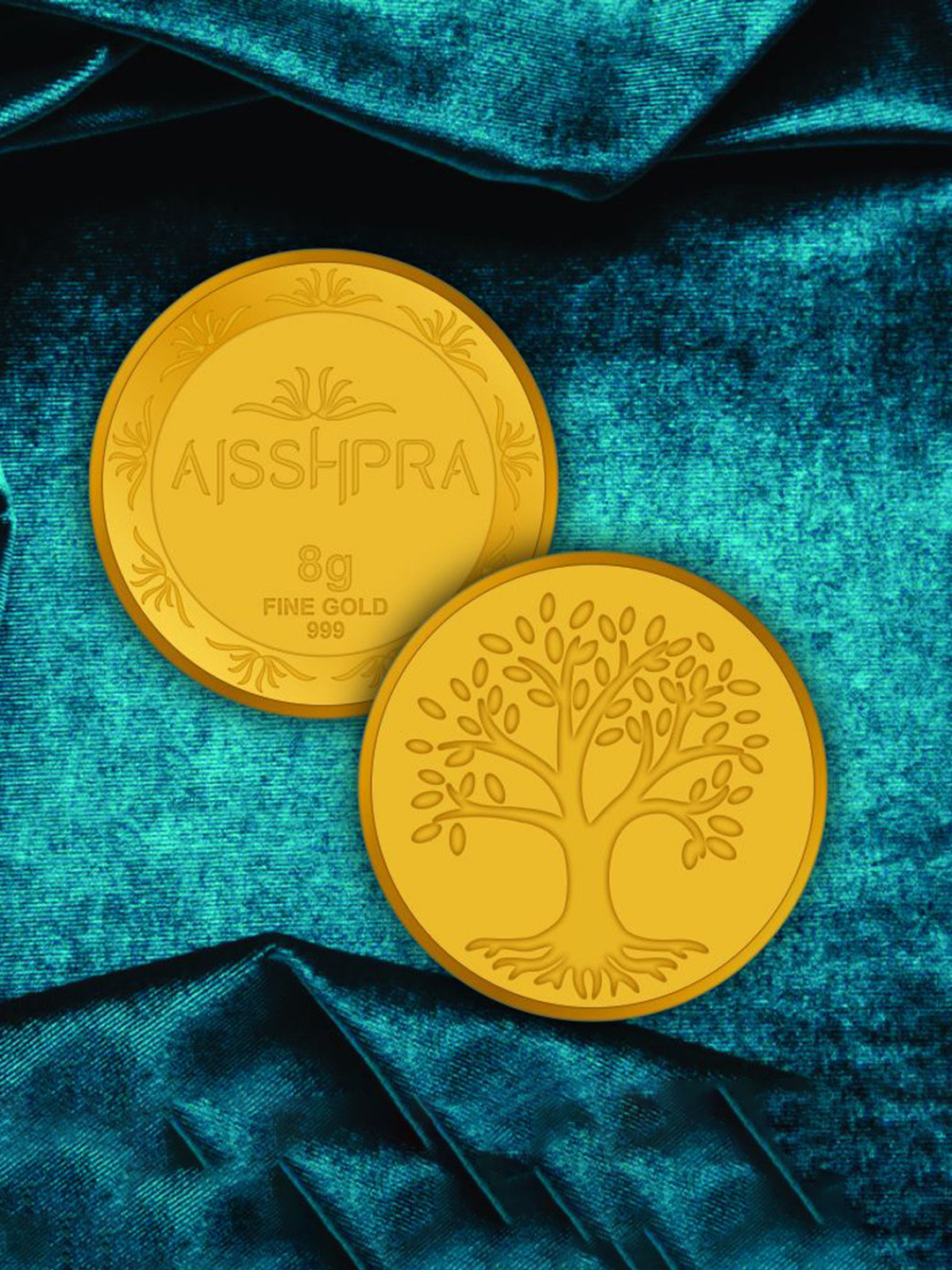 Aisshpra 24 Karat 999 Purity- 8 gram Kalpataru Tree The Prosperity Gold Coin